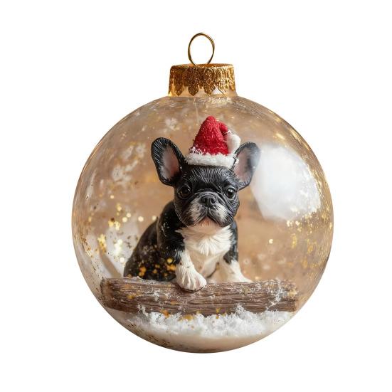 3D Tier Weihnachtskugel Ornament Lustiger Hund/Katze/Schildkröte Hängende Dekoration Klare Plastik Weihnachtskugeln Ornament für Winterurlaubsbaumdeko F von Joom DACH