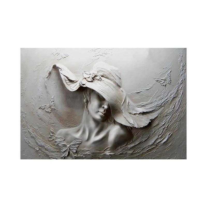 3D Ton Relief Wand Kunst Abstrakte Frau Leinwand Malerei Druck Elegante Nude Bilder Wohnzimmer Schlafzimmer Home Decor Poster Cuadros 21x30cm No Framed von Joom DACH