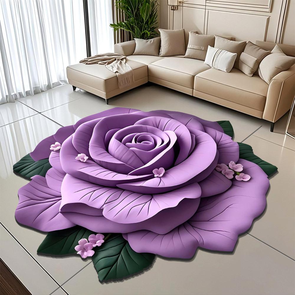 3D Visueller Effekt Pfingstrose Blume Fußmatte Zuhause Wohnzimmer Teppich Schmutzabweisend Pflegeleicht Saugfähig Rutschfeste Matte 180 * 180cm von Joom DACH