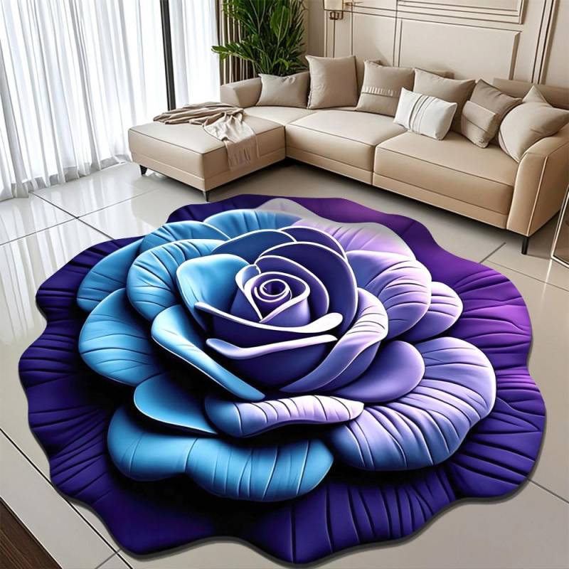 3D Visueller Effekt Pfingstrose Blume Fußmatte Zuhause Wohnzimmer Teppich Schmutzabweisend Pflegeleicht Saugfähig Rutschfeste Matte 180 * 180cm von Joom DACH