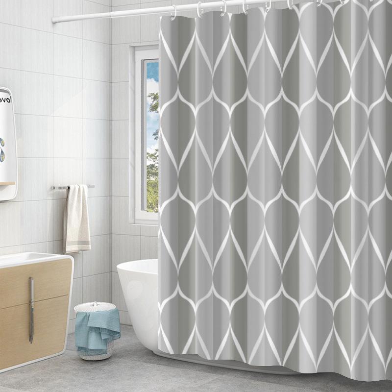 3D Wasserdichter Duschvorhang für Badezimmer, schimmelresistent, verdickter Polyester-Badvorhang, Duschvorhänge, umweltfreundlicher Toilettentürvorhang 100*180cm von Joom DACH