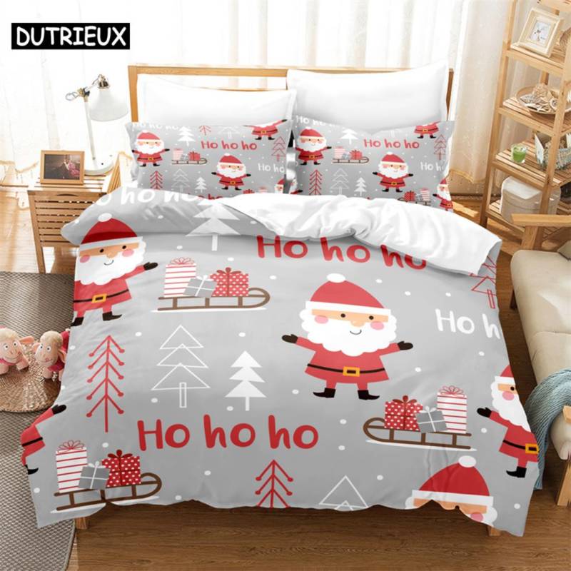 3D Weihnachts-Bettwäscheset Queen Bettwäsche Bettbezugset Bettwäscheset Bettdecke Baumwolle Queen Schlafzimmer Bettdecken-Set Bettset Bettwäsche EU single(135x200cm)&set von Joom DACH