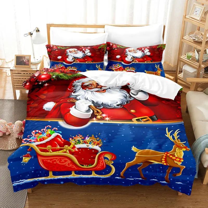 3D Weihnachts-Druck Bettbezug Bettwäsche-Set Bettdecke Kissenbezug Bettwäsche Twin Queen King Double Full Single 70x133cm 2pcs von Joom DACH
