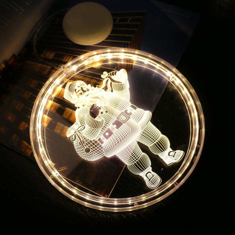 3D Weihnachtsmann Weihnachtsbeleuchtung LED Nachtlicht Hängelampe mit Saugnapf für Tür Fenster Urlaub Dekoration Lichterkette von Joom DACH