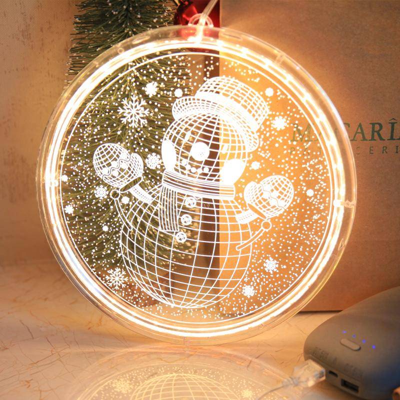 3D Weihnachtsmann Weihnachtsbeleuchtung LED Nachtlicht Hängelampe mit Saugnapf für Tür Fenster Urlaub Dekoration Lichterkette von Joom DACH