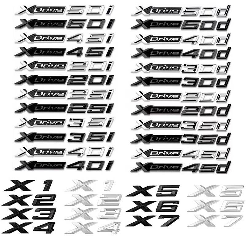 3D Xdrive 20d 30d 35d 40d 50d 20i 25i 30i Auto Kotflügel Emblem Stamm Abzeichen Aufkleber Für X1 X3 X4 X5 X6 X7 Logo Zubehör XDrive 50i schwarz von Joom DACH