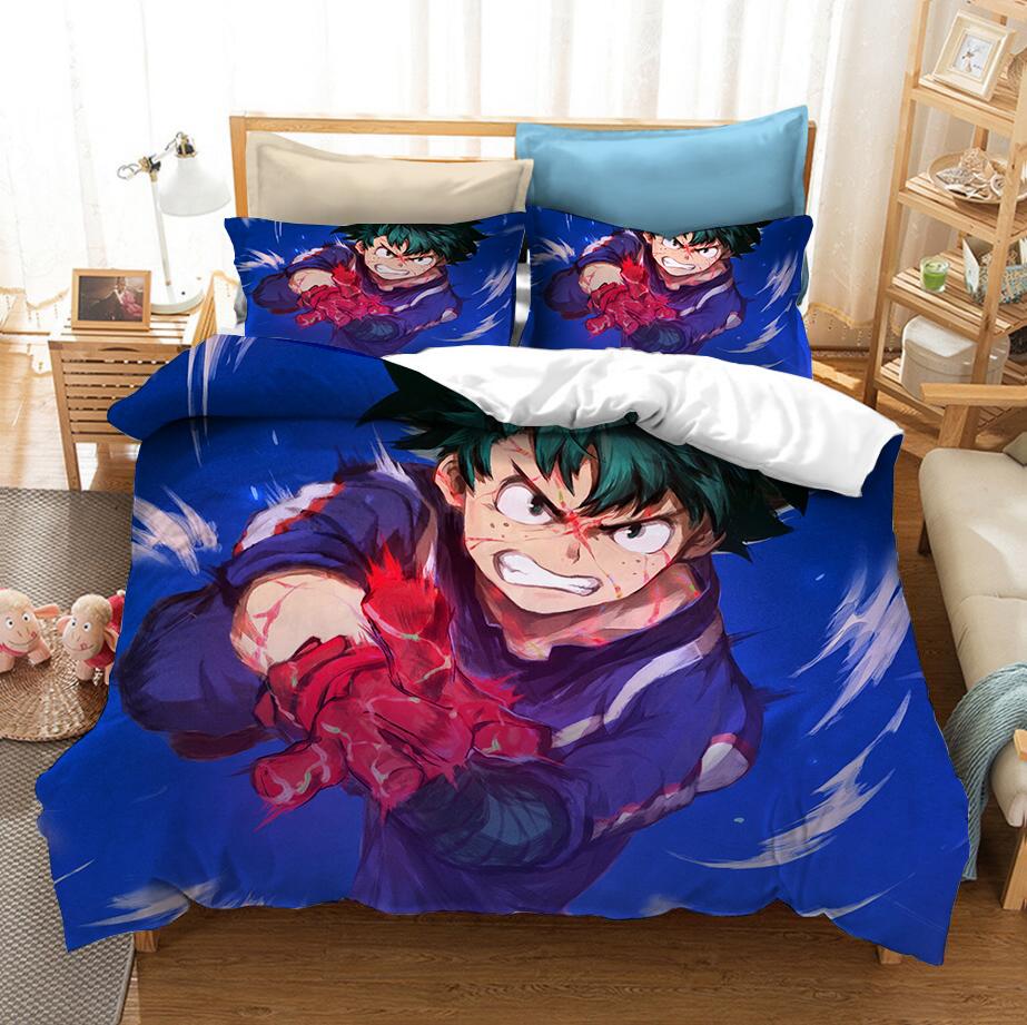 3D-gedrucktes Bettwäsche-Set Japan Anime My Hero Academia Bettbezüge mit Kissenbezügen Bettwäsche Bettwäsche Heimtextilien Bettwäsche-Set EU Twin 135x200cm von Joom DACH