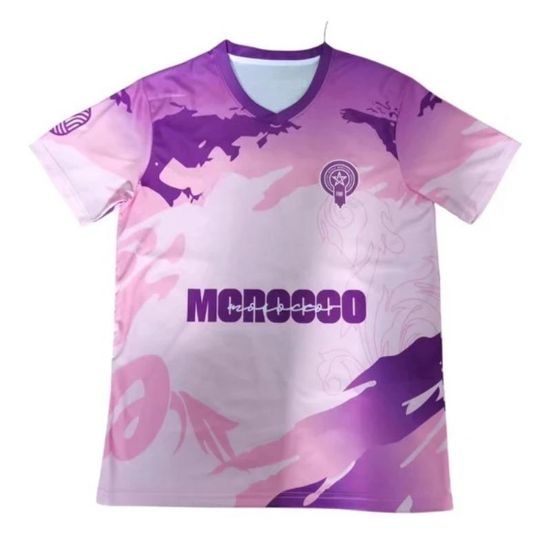 3D-gedrucktes Marokko Fußballtrikot für Herren und Damen, schnelltrocknend, atmungsaktiv, lässiges T-Shirt, Grafik-T-Shirts L von Joom DACH