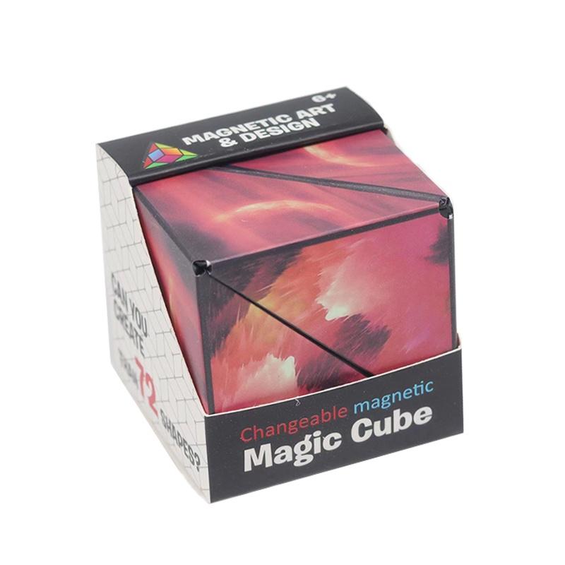 3D veränderbarer magnetischer Zauberwürfel für Kinder Puzzle Cube Antistress Spielzeug Erwachsene Cubo Fidget Toys verwandelt sich in über 70 Formen rot von Joom DACH