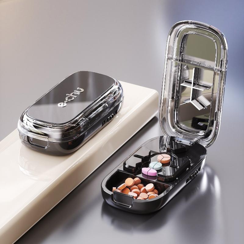 3In1 Medikamentenschneider Präzises Schneiden in Hälfte / Drittel / Viertel Tablettenteiler Organizer Tragbarer Tablettenteiler Pillenschneider schwarz von Joom DACH