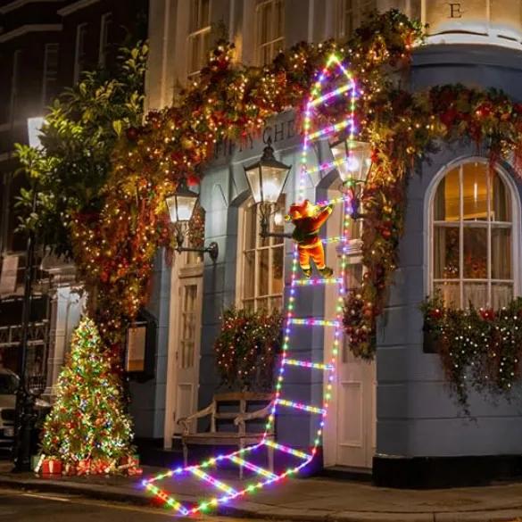 3M Weihnachtsmann Kletterleiter Warmes Licht Weihnachtsdekoration Zuhause Außen Garten Weihnachtsbaum Ornament Neujahrsgeschenk 3M  Color von Joom DACH