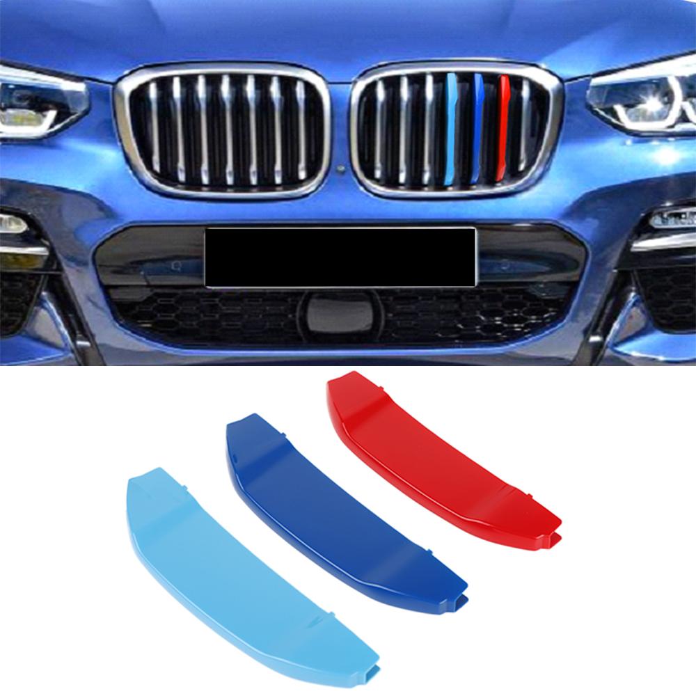 3PCS Auto Kühlergrill Trim Stoßstange Abdeckung Streifen 3D M Styling Abdeckung Aufkleber für BMW X3 X4 Serie G02 2018- Auto G02(18-20) von Joom DACH