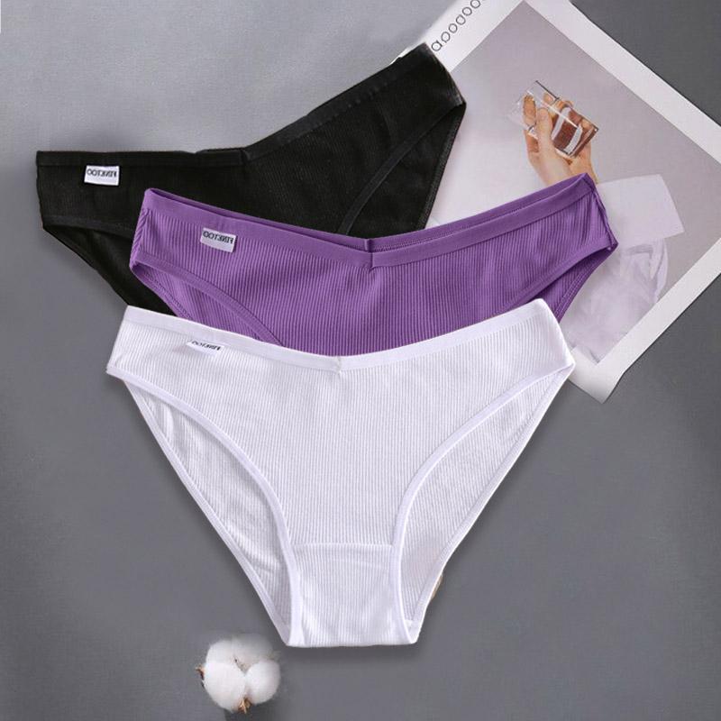 3PCS Dame Baumwolle Höschen Weibliche Unterhose Höschen für Frauen Briefs Unterwäsche Low-Taille Pantys Dessous M von Joom DACH