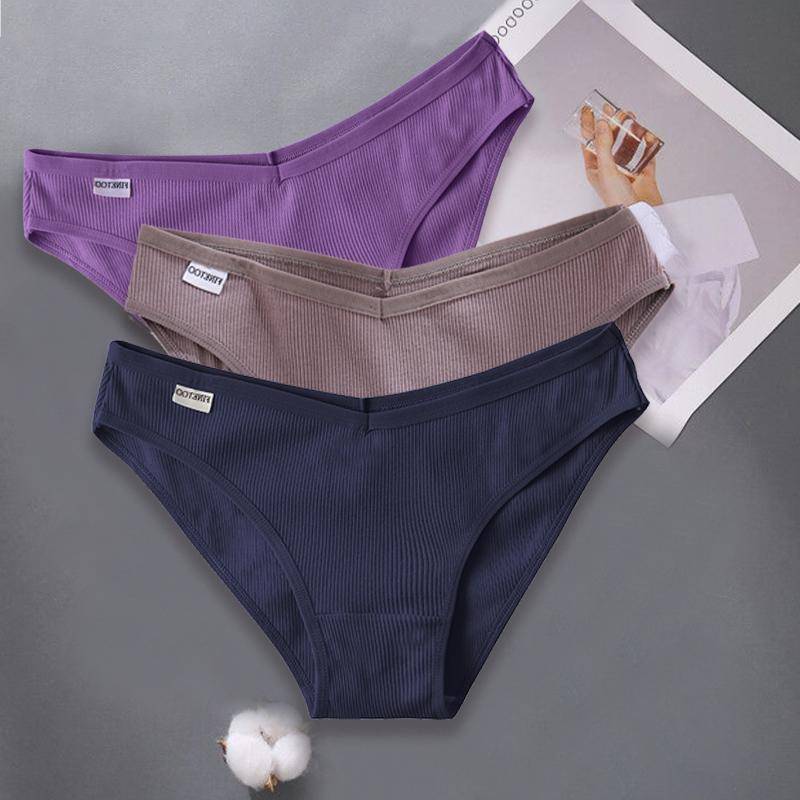 3PCS Dame Baumwolle Höschen Weibliche Unterhose Höschen für Frauen Briefs Unterwäsche Low-Taille Pantys Dessous M von Joom DACH