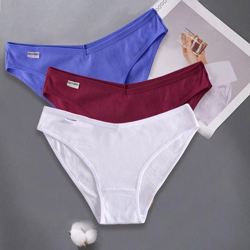 3PCS Dame Baumwolle Höschen Weibliche Unterhose Höschen für Frauen Briefs Unterwäsche Low-Taille Pantys Dessous XL von Joom DACH