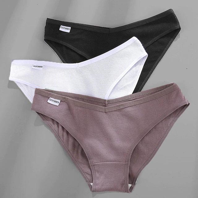 3PCS Dame Baumwolle Höschen Weibliche Unterhose Höschen für Frauen Briefs Unterwäsche Low-Taille Pantys Dessous XL von Joom DACH