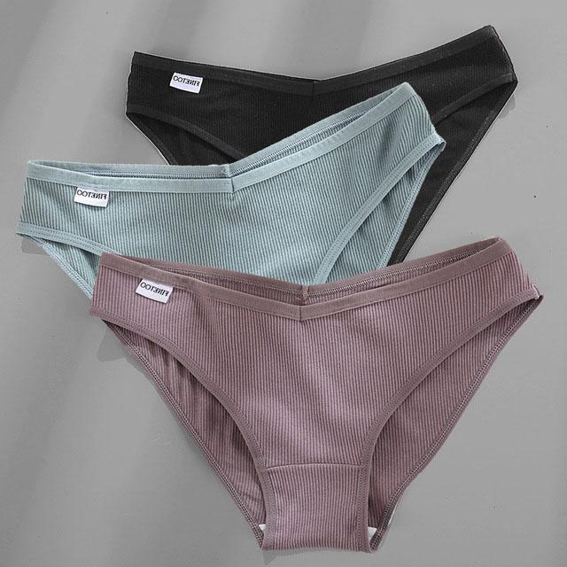 3PCS Dame Baumwolle Höschen Weibliche Unterhose Höschen für Frauen Briefs Unterwäsche Low-Taille Pantys Dessous XL von Joom DACH