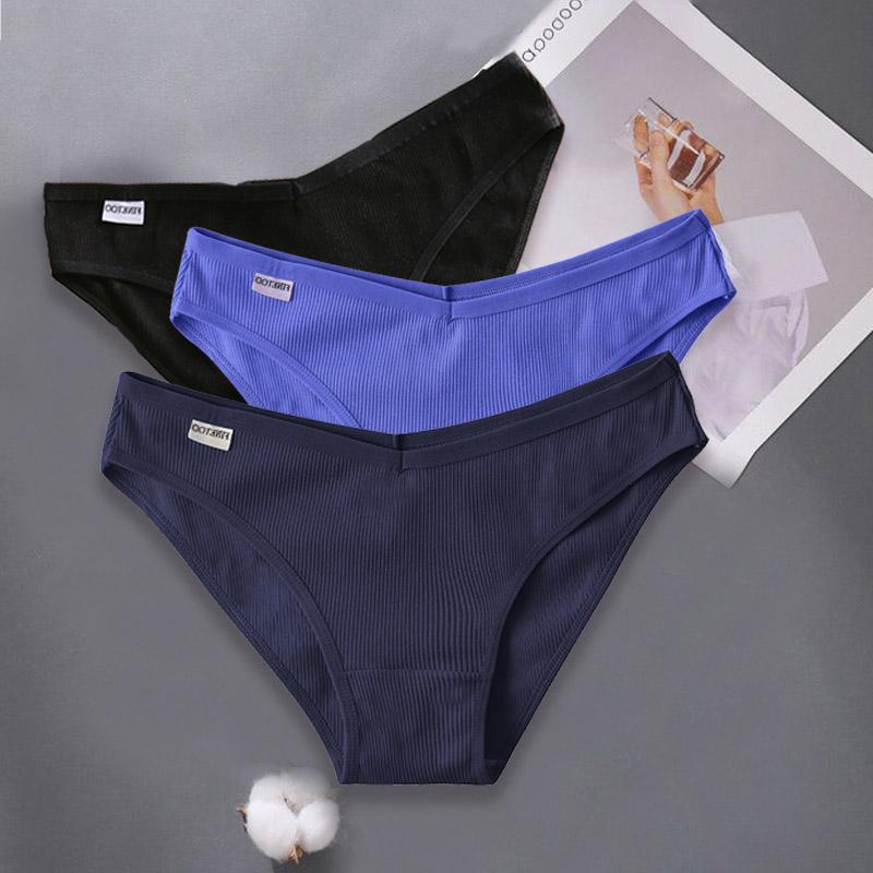 3PCS Dame Baumwolle Höschen Weibliche Unterhose Höschen für Frauen Briefs Unterwäsche Low-Taille Pantys Dessous XL von Joom DACH