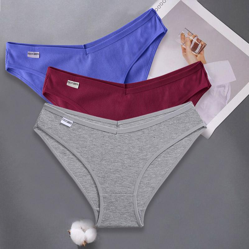 3PCS Dame Baumwolle Höschen Weibliche Unterhose Höschen für Frauen Briefs Unterwäsche Low-Taille Pantys Dessous XXXL von Joom DACH