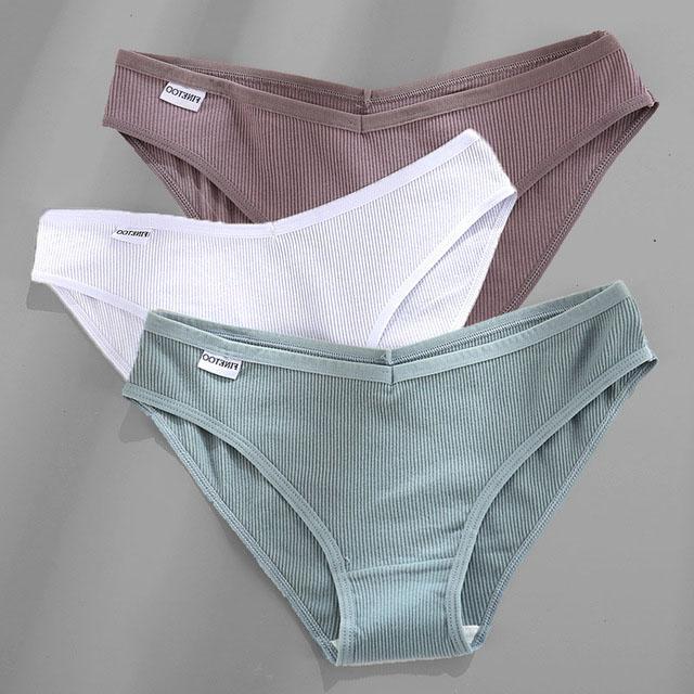3PCS Dame Baumwolle Höschen Weibliche Unterhose Höschen für Frauen Briefs Unterwäsche Low-Taille Pantys Dessous XXXL von Joom DACH