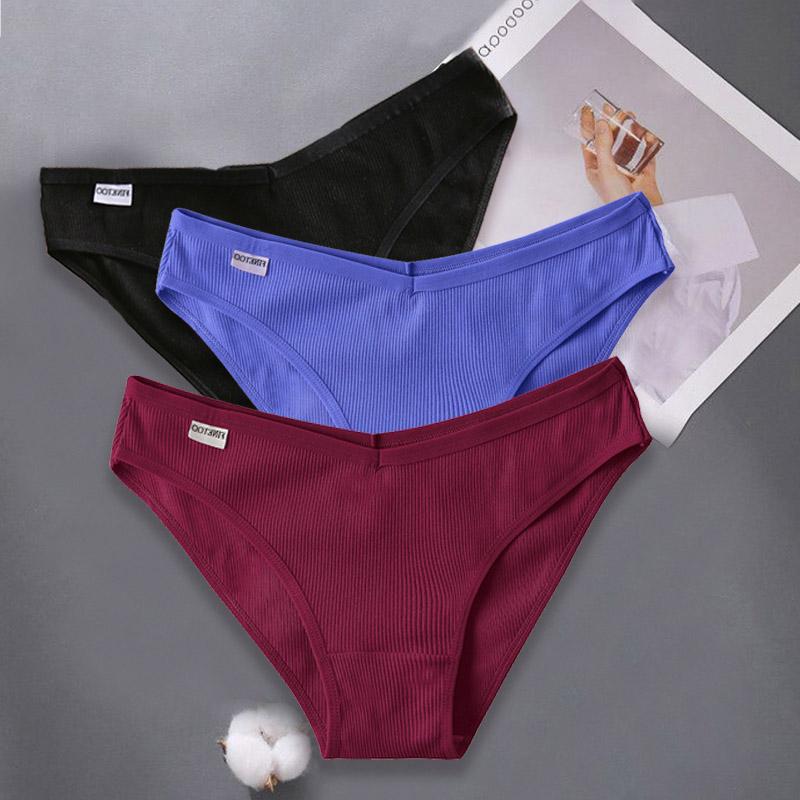 3PCS Dame Baumwolle Höschen Weibliche Unterhose Höschen für Frauen Briefs Unterwäsche Low-Taille Pantys Dessous XXXXL von Joom DACH