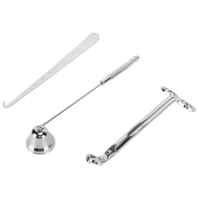 3PCS Kerze Zubehör Set Kerze Docht Trimmer Cutter Snuffer Feuerlöscher Docht Löffel Geschenk silber von Joom DACH