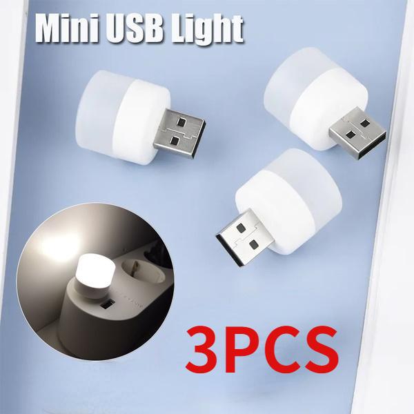 3PCS tragbares USB-LED-Mini-Nachtlicht, kleine runde Lampe, USB-Lichter bei Nacht, ideal für Schlafzimmer weiß von Joom DACH