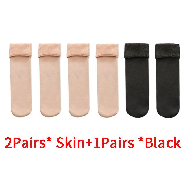 3Pairs Unisex Winter Warm Verdicken Thermo Socken Wolle Kaschmir Schnee Nahtlose Socke Samt Weiche Stiefel Boden Schlafen Socken One Size von Joom DACH