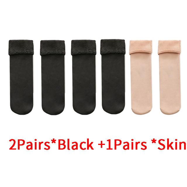 1 oder 3 Paar Unisex Winter Warme Dicke Thermosocken Wolle Kaschmir Schnee Nahtlose Socke Samt Weiche Stiefel Boden Schlafsocken One Size von Joom DACH