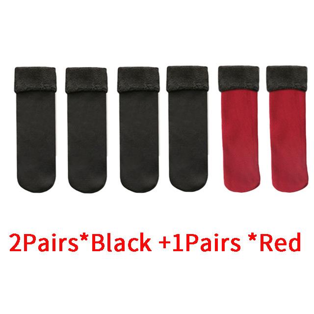 1 oder 3 Paar Unisex Winter Warme Dicke Thermosocken Wolle Kaschmir Schnee Nahtlose Socke Samt Weiche Stiefel Boden Schlafsocken One Size von Joom DACH