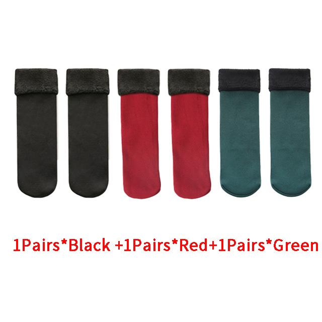 3Pairs Unisex Winter Warm Verdicken Thermo Socken Wolle Kaschmir Schnee Nahtlose Socke Samt Weiche Stiefel Boden Schlafen Socken One size von Joom DACH