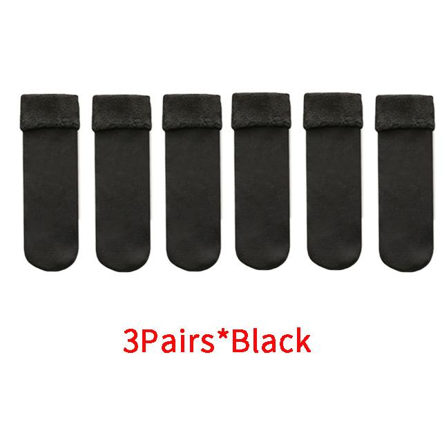 3Pairs Unisex Winter Warm Verdicken Thermo Socken Wolle Kaschmir Schnee Nahtlose Socke Samt Weiche Stiefel Boden Schlafen Socken One size von Joom DACH