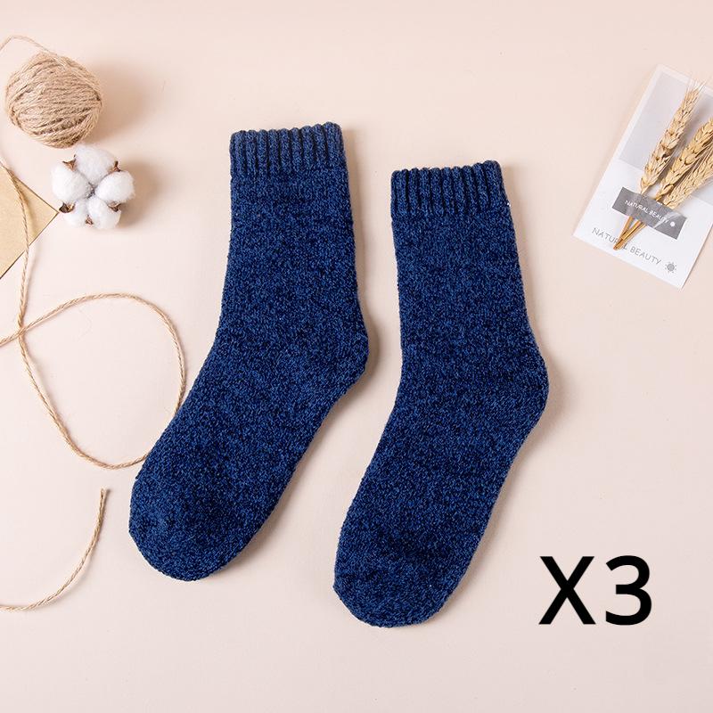 3Pairs Winter männer Merino Wolle Socken Super Dicke Warme Hohe Qualität Harajuku Retro Schnee Casual Frostschutz Kaschmir Socken männer 3Pairs navy blau von Joom DACH