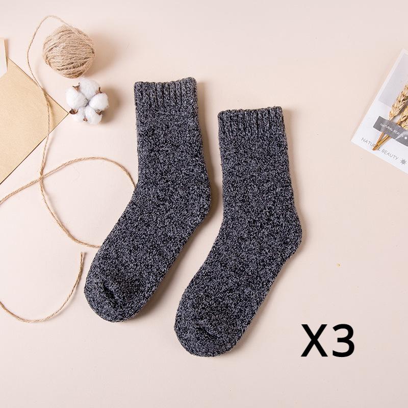 3Pairs Winter männer Merino Wolle Socken Super Dicke Warme Hohe Qualität Harajuku Retro Schnee Casual Frostschutz Kaschmir Socken männer 3Pairs schwarz von Joom DACH