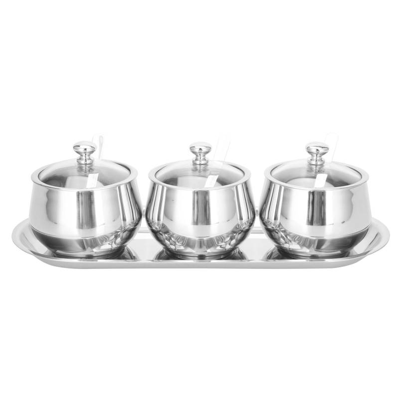 3Pcs 304 Edelstahl Gewürz Box Sichtbar Spice Topf Container Geschirr mit Deckel Löffel von Joom DACH