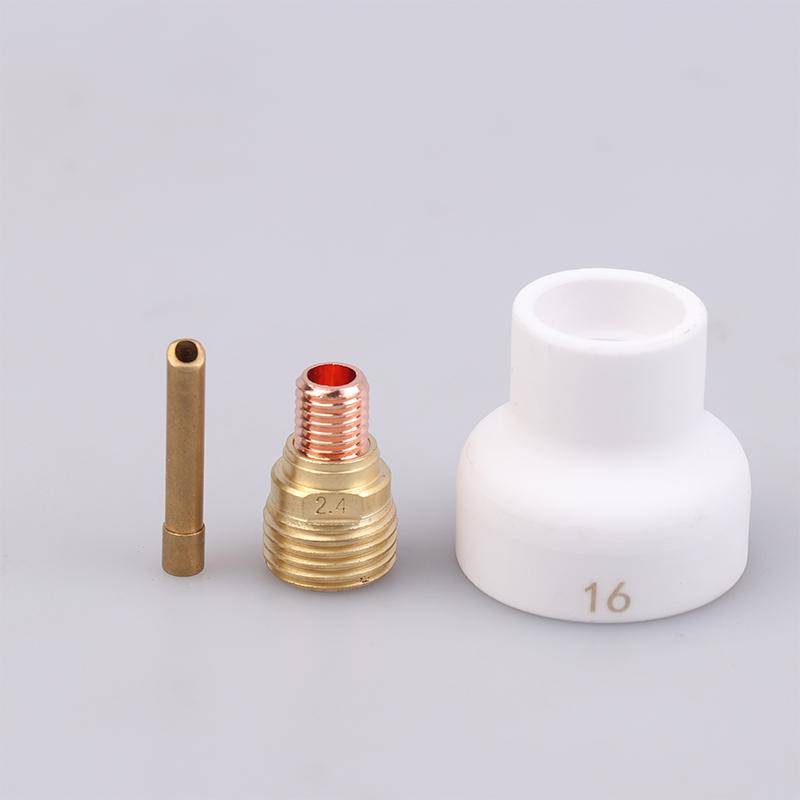 3 Stück WIG Schweißen #16 1.6/2.4/3.2mm Weiße Keramikdüse Aluminiumoxid Becher Set Brenner Wp9 20 25 Stubby Spannhülsenkörper Gaslinsen Sets 2.4mm von Joom DACH