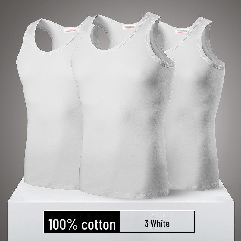 3er-Pack elastische Unterhemden aus weißer Baumwolle mit feinem Faden für Herren, 40 Stück, I-förmiges Design. 3XL (recommended for 75-85kg) von Joom DACH