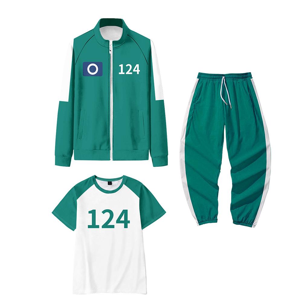 3tlg/Set Kinder Unisex Film Spiel Druck Langarm Reißverschluss Jacke Mantel Hose Hosen Set Outfit Jungen Mädchen Halloween Cosplay Kostüm 150cm von Joom DACH