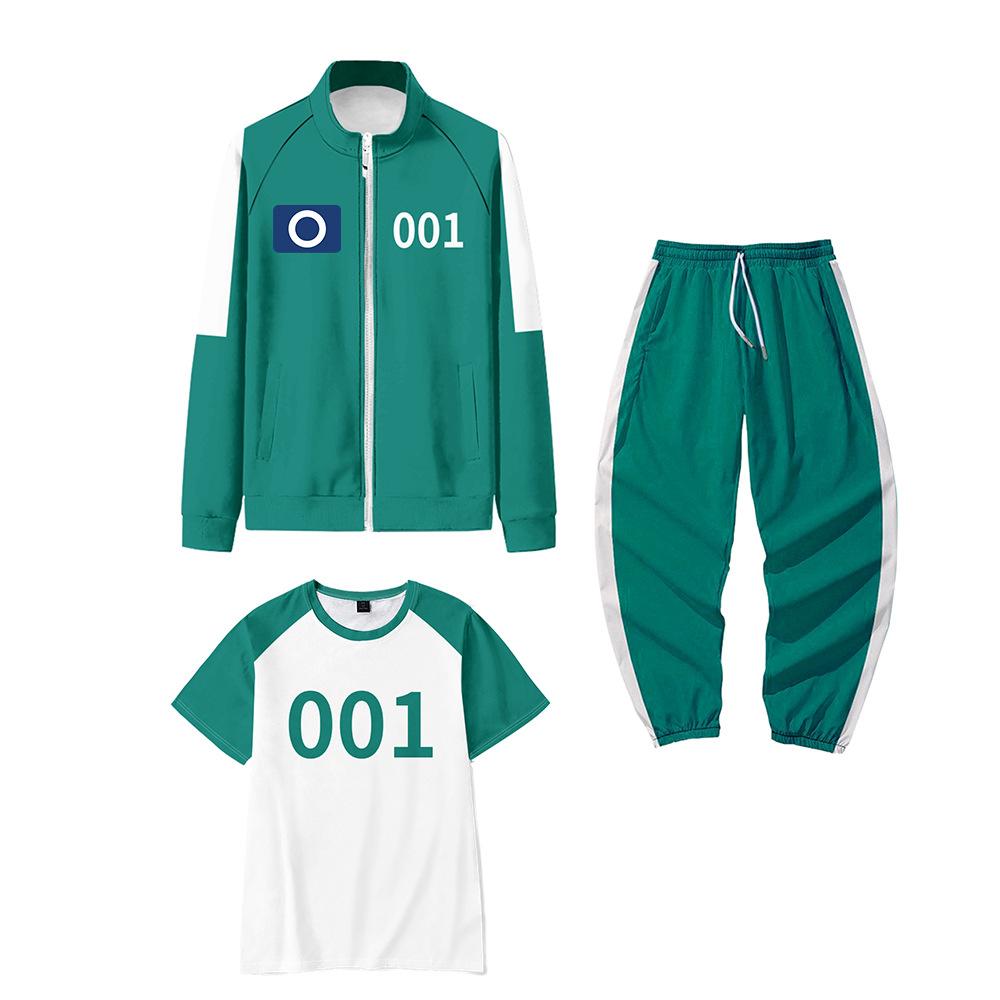 3tlg/Set Kinder Unisex Film Spiel Druck Langarm Reißverschluss Jacke Mantel Hose Hosen Set Outfit Jungen Mädchen Halloween Cosplay Kostüm 160cm von Joom DACH