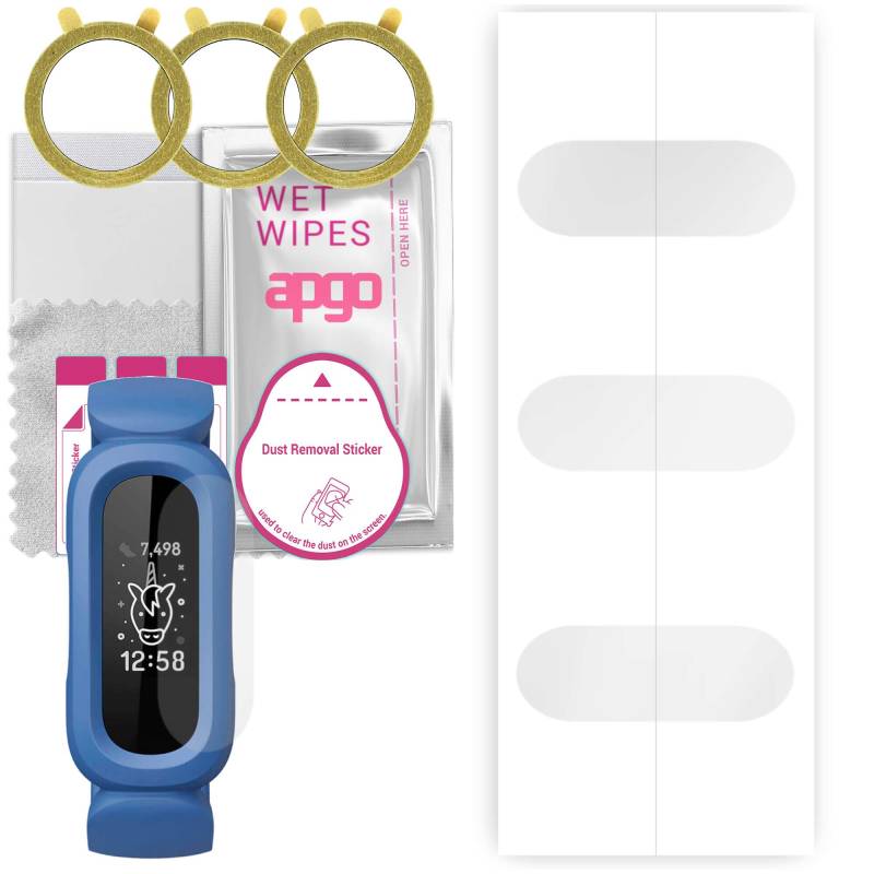 3x apgo Hydrogel Displayschutzfolie für Fitbit Ace 3, Hydrogelfolie, mit Positionierungsschicht einfache Installation von Joom DACH
