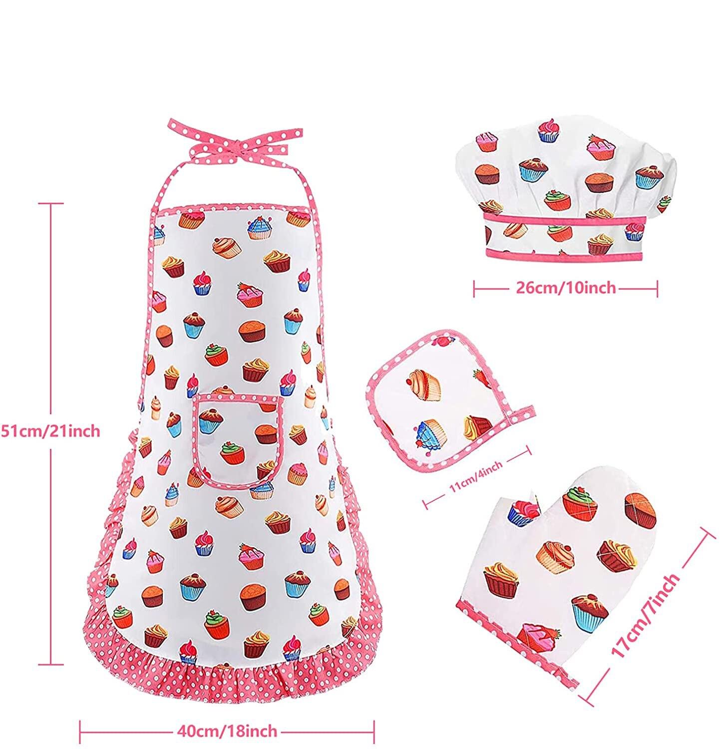 4/11Pcs Kinder Kochen Schürze Handschuhe Hut Set Rosa Ostern Halloween Kind Koch Küche Backen Werkzeug Spielen Haus spielzeug XYZ 4PCS von Joom DACH