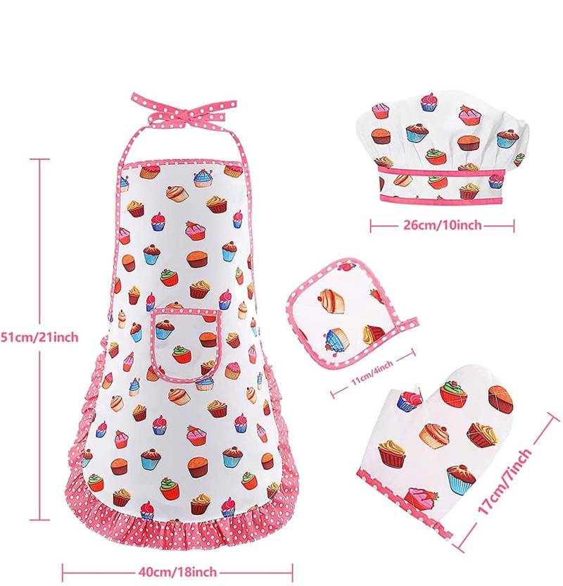 4/11Pcs Kinder Kochen Schürze Handschuhe Hut Set Rosa Ostern Halloween Kind Koch Küche Backen Werkzeug Spielen Haus spielzeug XYZ 4PCS von Joom DACH