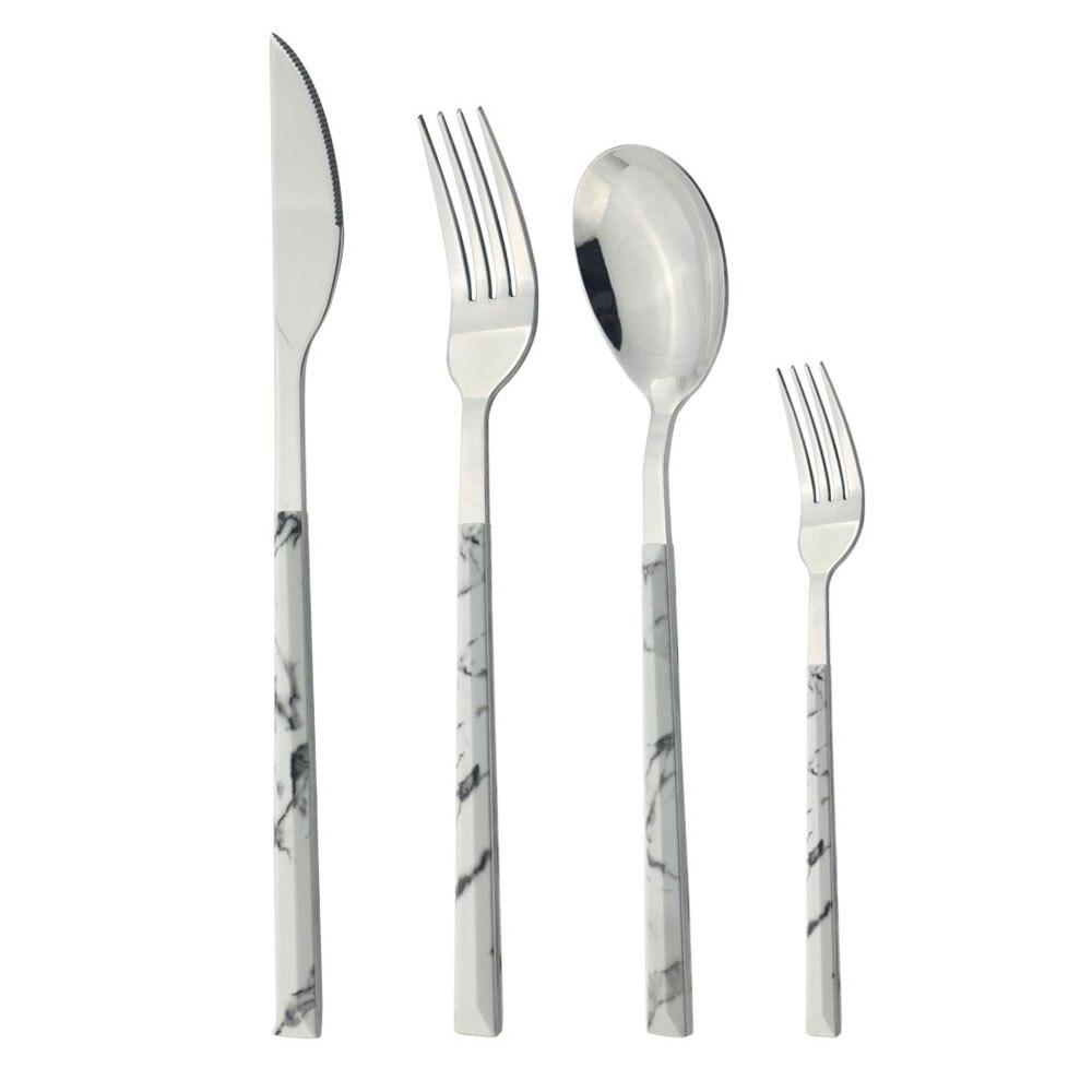 4/16 stücke Geschirr Splitter Edelstahl Set Messer Gabel Löffel Marmor Textur Home Küche Besteck Besteck Geschirr Set 1Set von Joom DACH