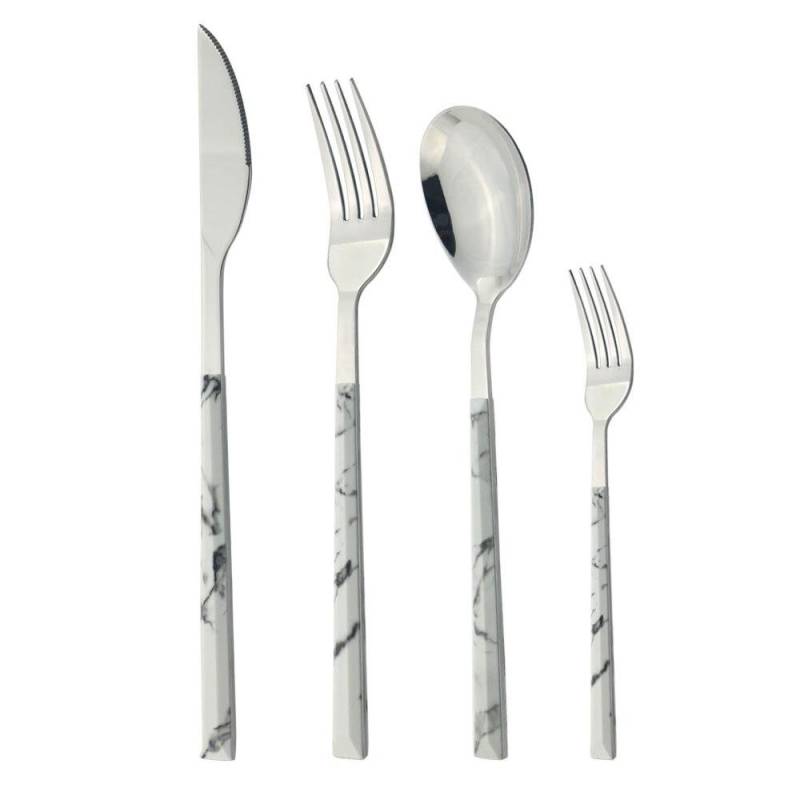 4/16 stücke Geschirr Splitter Edelstahl Set Messer Gabel Löffel Marmor Textur Home Küche Besteck Besteck Geschirr Set 1Set von Joom DACH