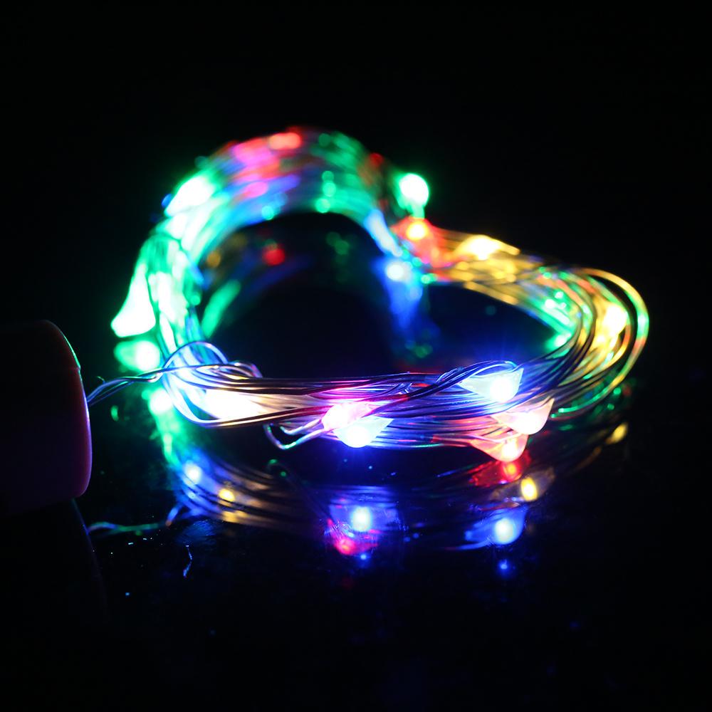 4,5 V, 1,2 W, 2 Meter, 20 LEDs, Kupferdraht, Lichterkette, mehrfarbig, für Weihnachtsdekoration zum Selbermachen 2m bunt von Joom DACH