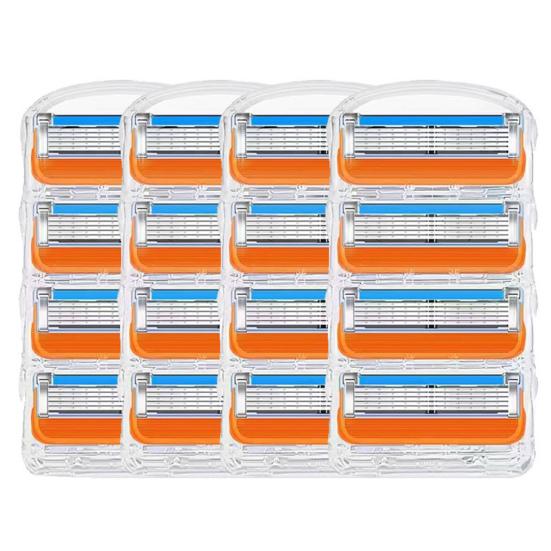 4/8/12/16/20/24 STK. Manual Fusion 5-Lagen-Klinge Rasierer für Herren, Haar- und Bartschneider, mit Klingenersatz 16 heads von Joom DACH