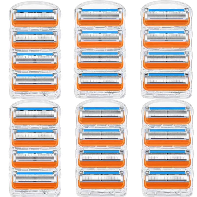4/8/12/16/20/24 STK. Manual Fusion 5-Lagen-Klinge Rasierer für Herren, Haar- und Bartschneider, mit Klingenersatz 24 heads von Joom DACH