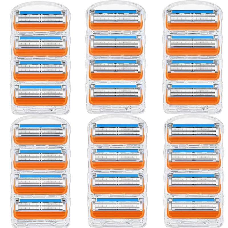 4/8/12/16/20/24 STK. Manual Fusion 5-Lagen-Klinge Rasierer für Herren, Haar- und Bartschneider, mit Klingenersatz 24 heads von Joom DACH