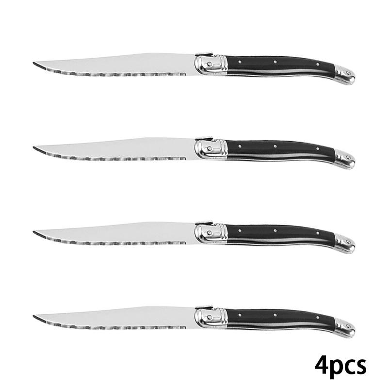4-10 Stück 9 Zoll Laguiole Steakmesser Schwarzes Besteck Abendessen Messer Gabeln Edelstahl Geschirr Restaurant Bar Küche Geschirr von Joom DACH