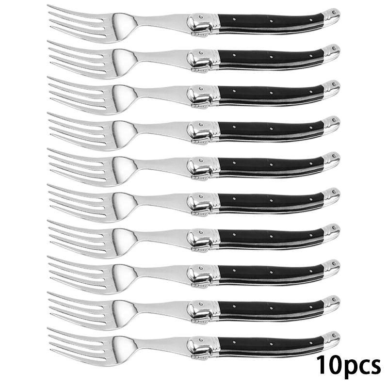 4-10 Stück 9 Zoll Laguiole Steakmesser Schwarzes Besteck Abendessen Messer Gabeln Edelstahl Geschirr Restaurant Bar Küche Geschirr von Joom DACH